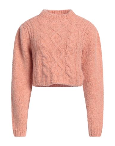 Soallure Woman Sweater Salmon Pink Size S Acrylic, Alpaca Wool, Wool, Polyamide