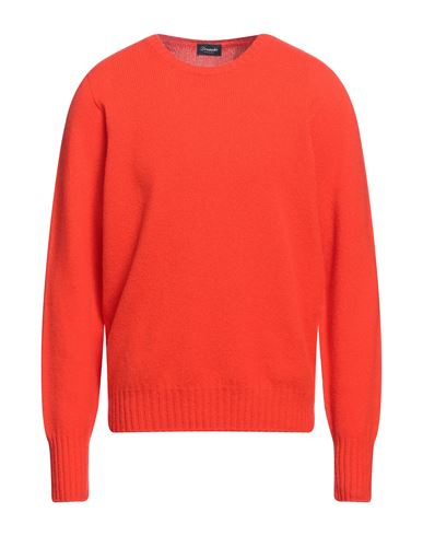 Drumohr Man Sweater Tomato Red Size 46 Lambswool