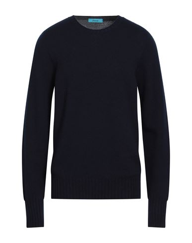 Drumohr Man Sweater Midnight Blue Size 46 Lambswool In Blue