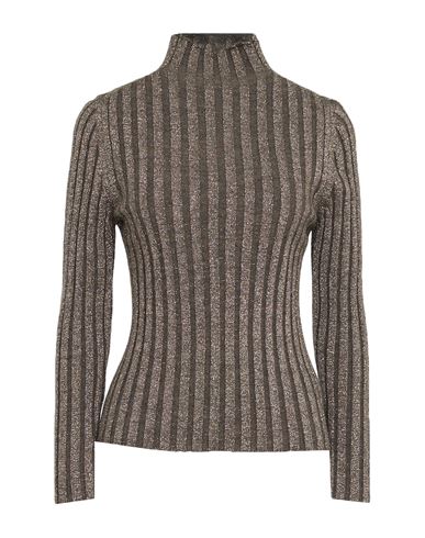 Cashmere Company Woman Turtleneck Khaki Size 6 Wool, Lurex In Beige
