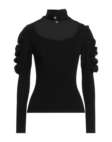 Simona Corsellini Woman Turtleneck Black Size S Viscose, Polyester