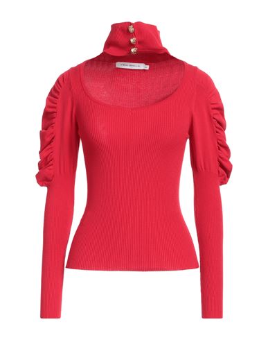 Simona Corsellini Woman Turtleneck Red Size S Viscose, Polyester In Red
