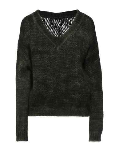 Roberto Collina Woman Sweater Dark Green Size M Baby Alpaca Wool, Nylon, Wool