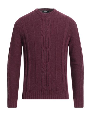 Alpha Studio Man Sweater Deep Purple Size 40 Merino Wool, Alpaca Wool, Polyamide
