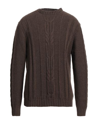Alpha Studio Man Sweater Cocoa Size 46 Merino Wool, Alpaca Wool, Polyamide In Brown