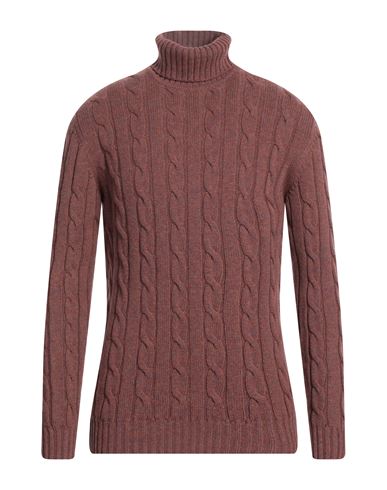 Daniele Fiesoli Man Turtleneck Rust Size 3xl Merino Wool In Red