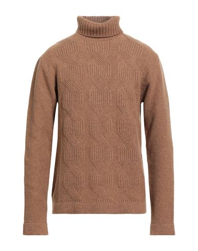 Daniele Fiesoli Man Turtleneck Camel Size Xxl Geelong Wool In Brown