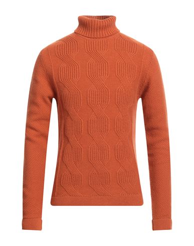 Daniele Fiesoli Man Turtleneck Orange Size L Geelong Wool