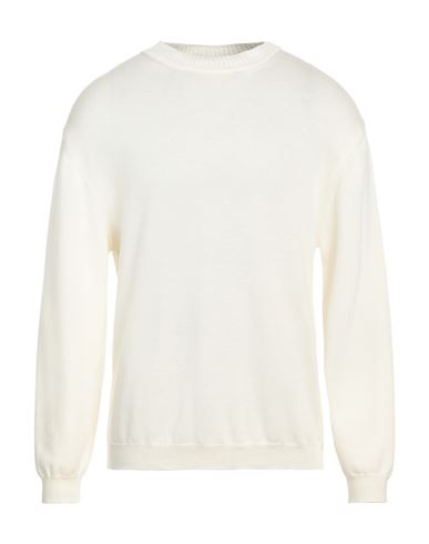 Daniele Fiesoli Man Sweater Ivory Size L Merino Wool In White