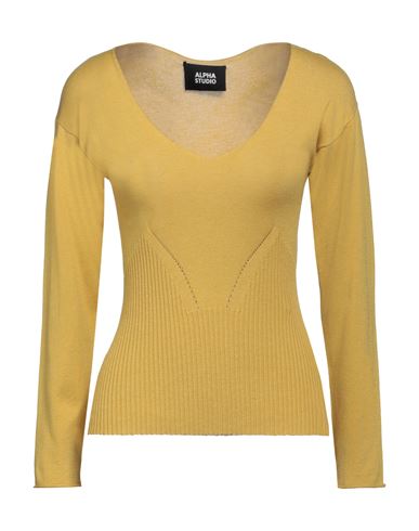 Alpha Studio Woman Sweater Mustard Size 8 Viscose, Polyester, Polyamide In Yellow