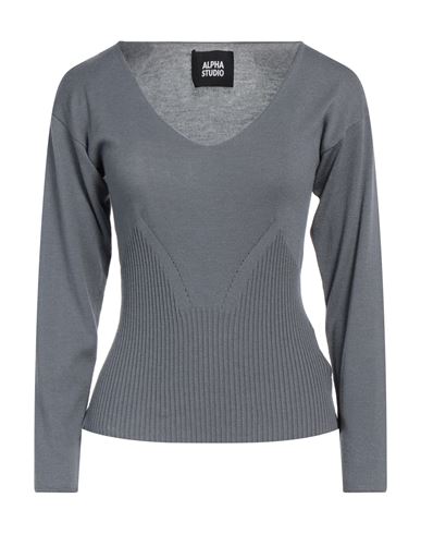 Alpha Studio Woman Sweater Slate Blue Size 6 Viscose, Polyester, Polyamide