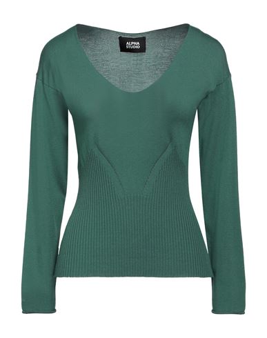 Alpha Studio Woman Sweater Green Size 12 Viscose, Polyester, Polyamide