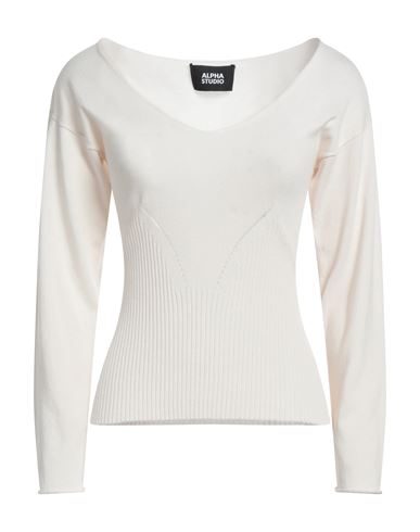 Alpha Studio Woman Sweater Off White Size 6 Viscose, Polyester, Polyamide
