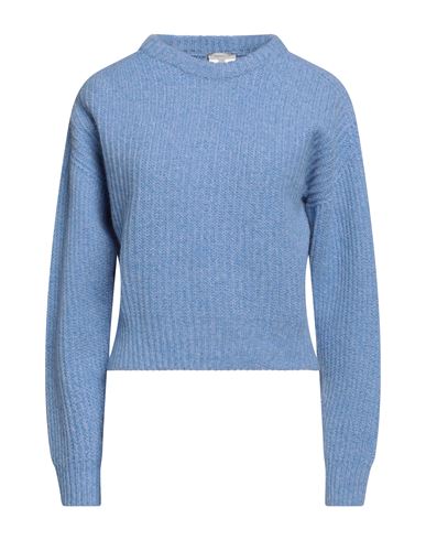 Marella Woman Sweater Azure Size L Virgin Wool In Blue