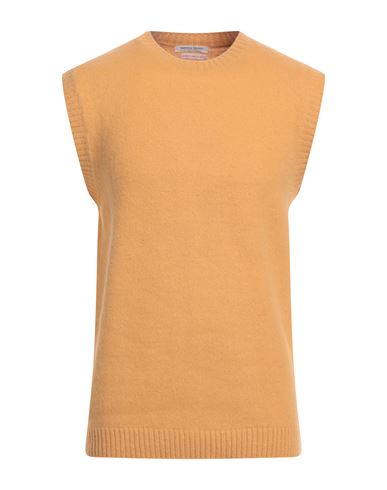 Daniele Fiesoli Man Sweater Mandarin Size Xl Cashmere, Merino Wool In Mandarin