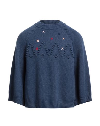 See By Chloé Woman Sweater Slate Blue Size L Polyamide, Cotton, Merino Wool