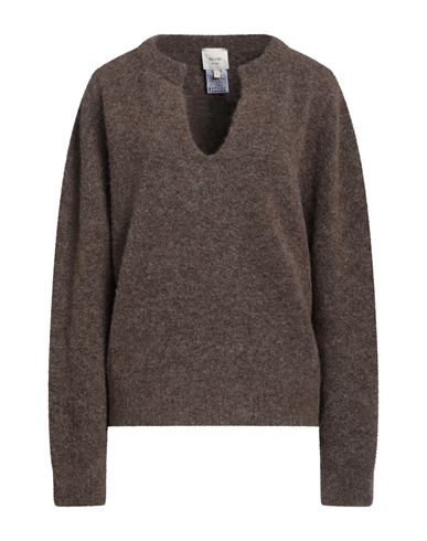 Alysi Woman Sweater Khaki Size L Alpaca Wool, Polyamide, Merino Wool, Elastane In Beige
