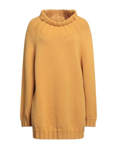 Aspesi Woman Turtleneck Ocher Size 2 Virgin Wool In Yellow