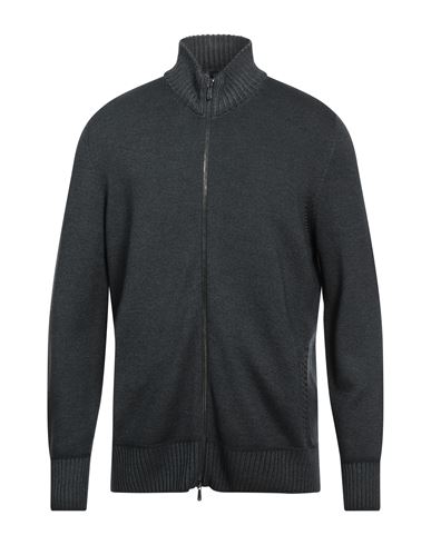 Drumohr Man Cardigan Lead Size 50 Merino Wool In Grey