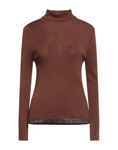 Isabelle Blanche Paris Woman Turtleneck Brown Size S Polyester, Acrylic, Polyamide, Wool