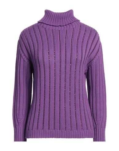 Alberta Ferretti Woman Turtleneck Purple Size 8 Wool
