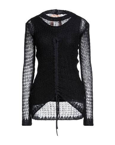 N°21 Woman Sweater Black Size 6 Mohair Wool, Polyamide, Wool, Synthetic Fibers, Silk