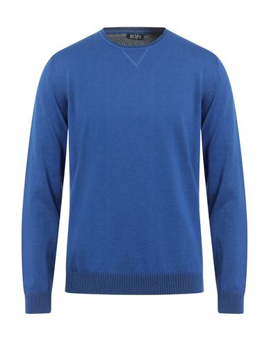 Sopi Man Sweater Blue Size 44 Cotton