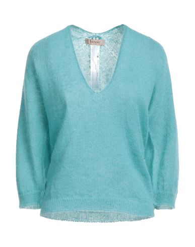 Twinset Woman Sweater Turquoise Size M Polyamide, Mohair Wool, Wool In Blue