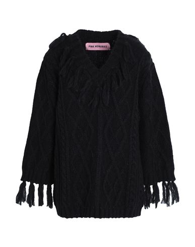 Pink Memories Woman Sweater Black Size 2 Acrylic, Mohair Wool, Polyamide, Wool