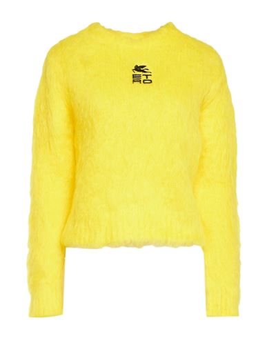 Etro Woman Sweater Yellow Size 4 Mohair Wool, Polyamide