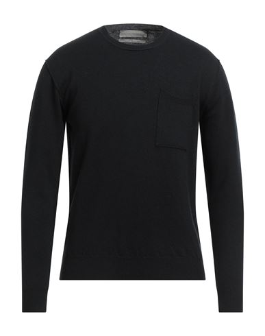Original Vintage Style Man Sweater Black Size Xl Merino Wool In Blue