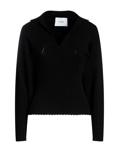 Nude Woman Sweater Black Size 2 Wool, Acrylic, Polyester