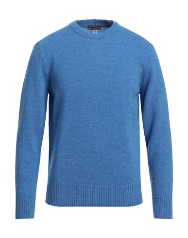 Shop +39 Masq Man Sweater Azure Size 36 Wool In Blue