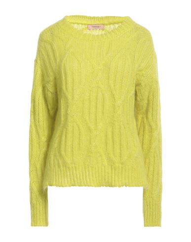 Twinset Woman Sweater Acid Green Size L Polyamide, Mohair Wool, Wool