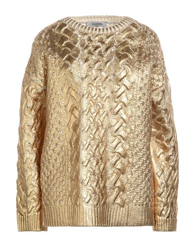 Valentino Garavani Woman Sweater Gold Size M Virgin Wool