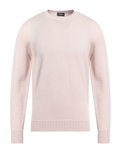 Drumohr Man Sweater Blush Size 44 Merino Wool In Pink