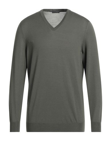 Drumohr Man Sweater Military Green Size 46 Super 140s Wool