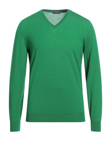 Drumohr Man Sweater Green Size 44 Super 140s Wool