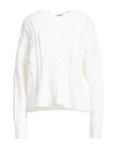 Base Milano Woman Sweater Ivory Size 8 Merino Wool, Cashmere In White
