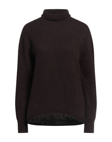 Drumohr Woman Turtleneck Dark Brown Size S Cashmere, Silk In Brown