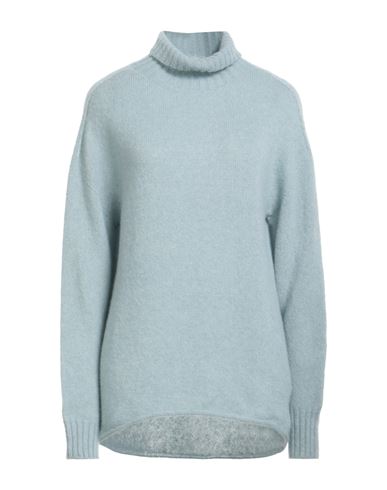 Drumohr Woman Turtleneck Sky Blue Size L Cashmere, Silk