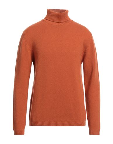 Daniele Fiesoli Man Turtleneck Rust Size Xxl Merino Wool In Red