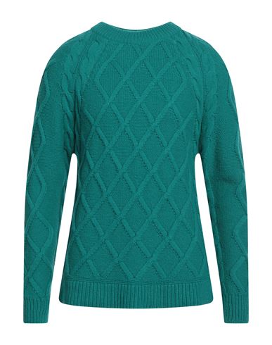 Daniele Fiesoli Man Sweater Emerald Green Size L Merino Wool, Polyamide