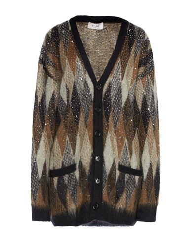 Celine Woman Cardigan Sage Green Size L Mohair Wool, Polyamide, Wool, Polyester