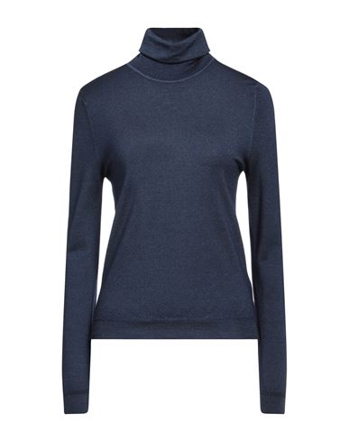 Shop Aspesi Woman Turtleneck Navy Blue Size 8 Wool