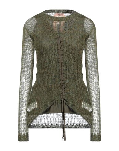 N°21 Woman Sweater Military Green Size 6 Mohair Wool, Polyamide, Wool