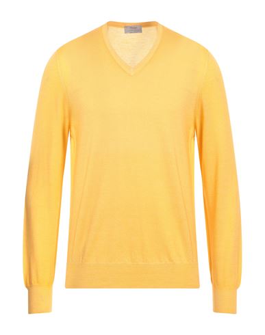 Gran Sasso Man Sweater Ocher Size 42 Virgin Wool In Orange