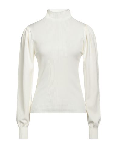 Twinset Woman Turtleneck Cream Size S Viscose, Polyester In White