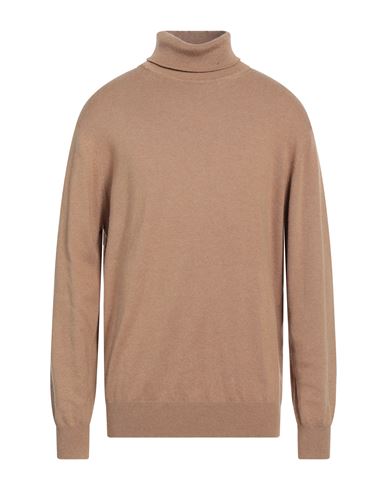Cashmere Company Man Turtleneck Camel Size 46 Wool, Cashmere In Beige
