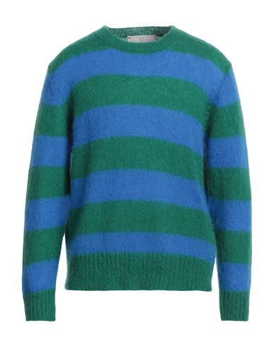Amaranto Man Sweater Blue Size S Mohair Wool, Polyamide, Wool